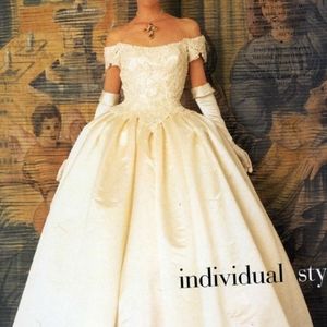 100% SILK ALFRED ANGELO DREAM MALER Silk Ivory Off Shoulder Wedding Dress Sz14